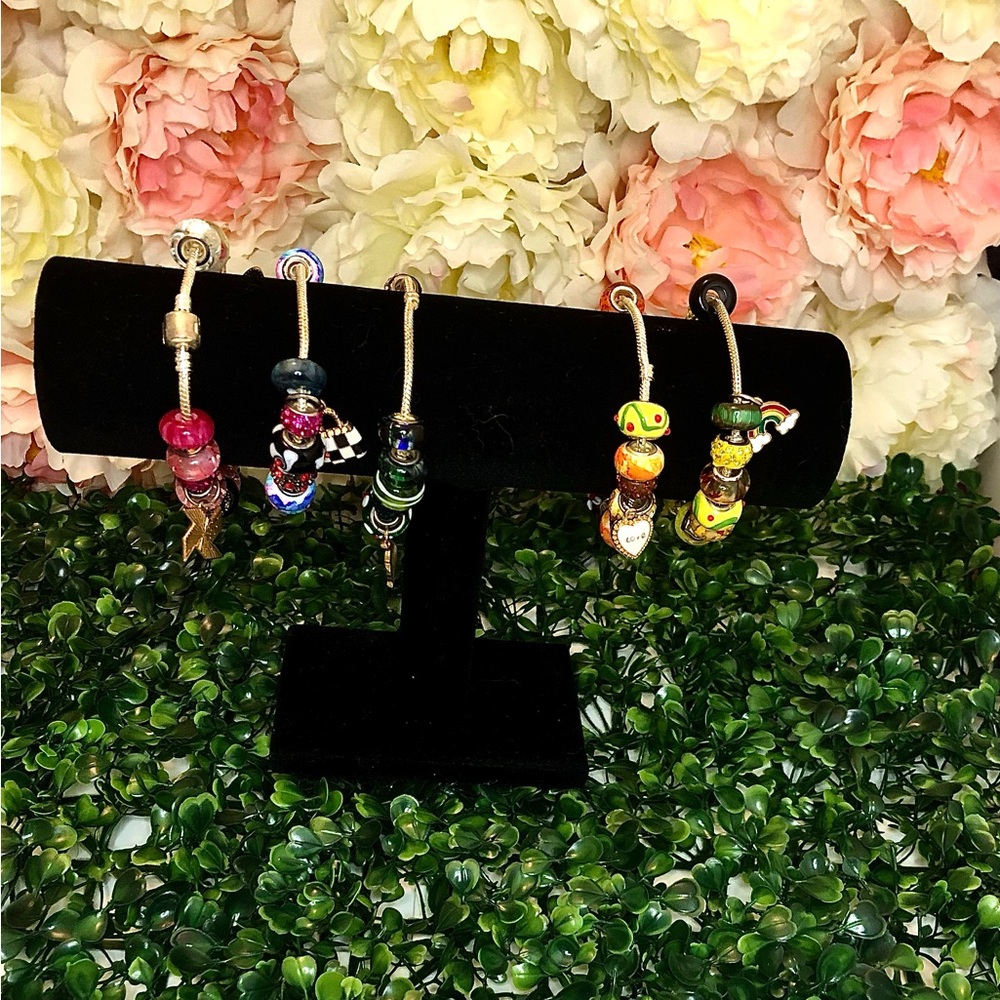 Pandora Style Beaded Charm Bracelet